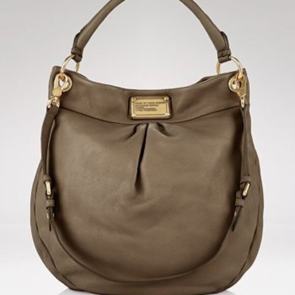 Marc BY Marc Jacobs Classic Q Hillier gray Leather Hobo Hand Or Shoulder Bag - Picture 1 of 10